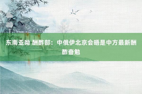 东南亚呦 酬酢部：中俄伊北京会晤是中方最新酬酢奋勉