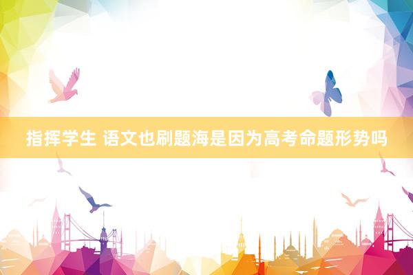 指挥学生 语文也刷题海是因为高考命题形势吗
