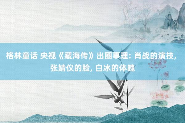 格林童话 央视《藏海传》出圈事理: 肖战的演技， 张婧仪的脸， 白冰的体魄