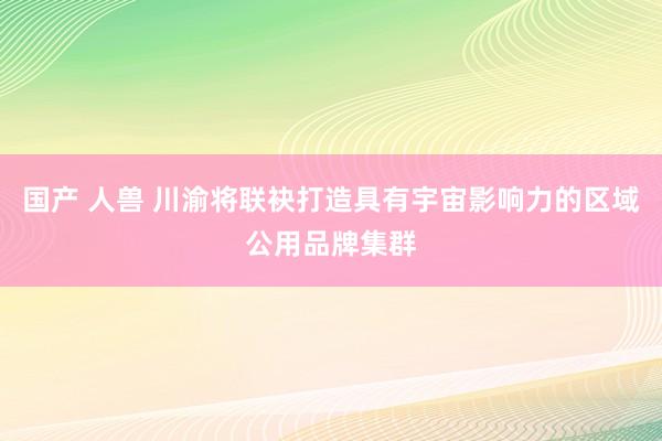 国产 人兽 川渝将联袂打造具有宇宙影响力的区域公用品牌集群
