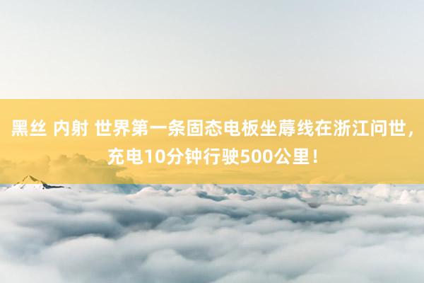黑丝 内射 世界第一条固态电板坐蓐线在浙江问世，充电10分钟行驶500公里！