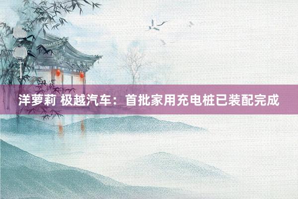 洋萝莉 极越汽车：首批家用充电桩已装配完成